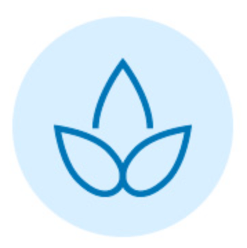 Blue flower graphic icon