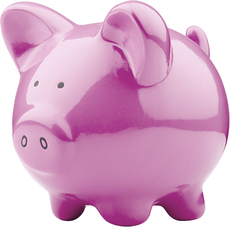 Pink piggy bank