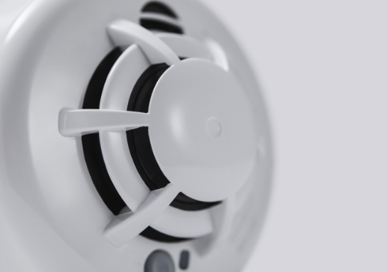 Close up photo of an ADT smoke alarm