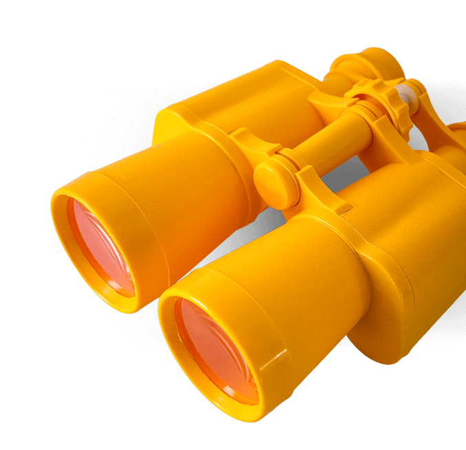 Bright yellow toy binoculars