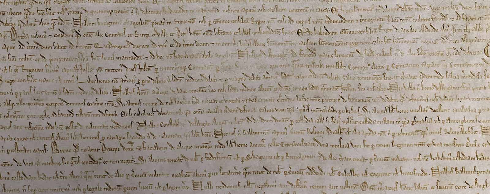 Close up of Magna Carta