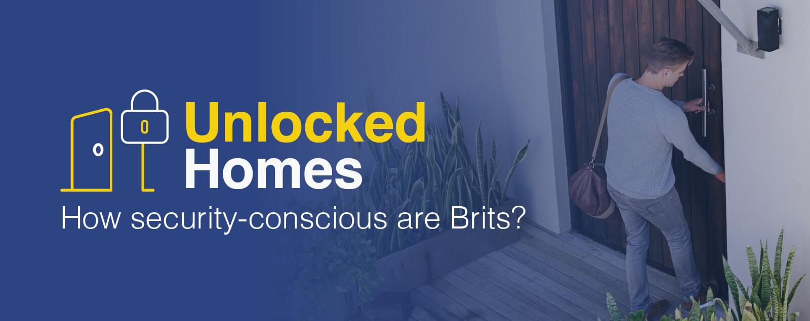 Unlocked homes blog banner with man entering home background