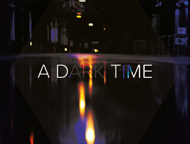 Image of floor with 'A dark time' text