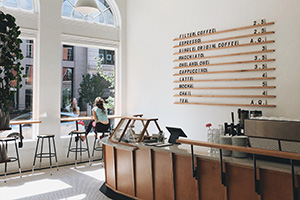 Interior of coffee shop