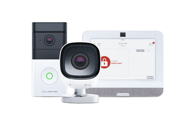 Smart home security panel, camera and doorbell camera