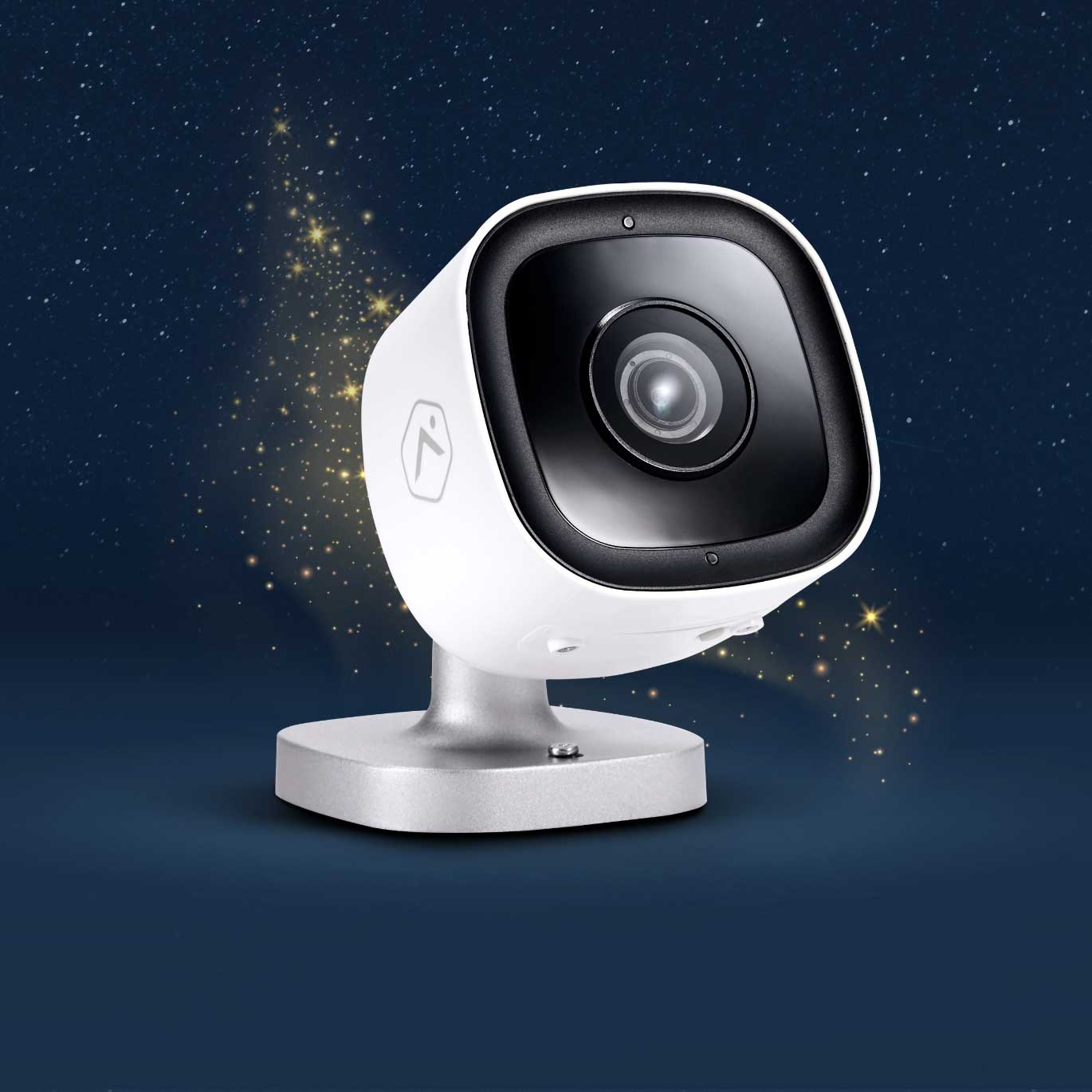 Home security camera with stars background