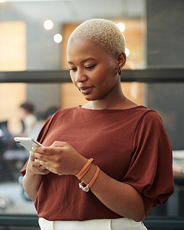 Lady using smartphone