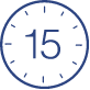 Clock icon with number 15 in centre