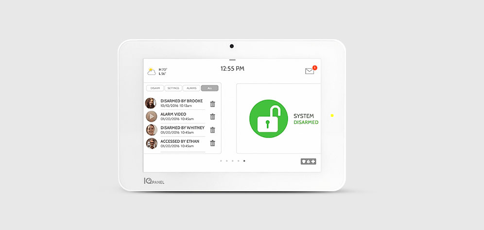 Security system control panel with system disarmed message