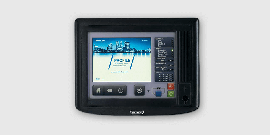 Black security system interface panel