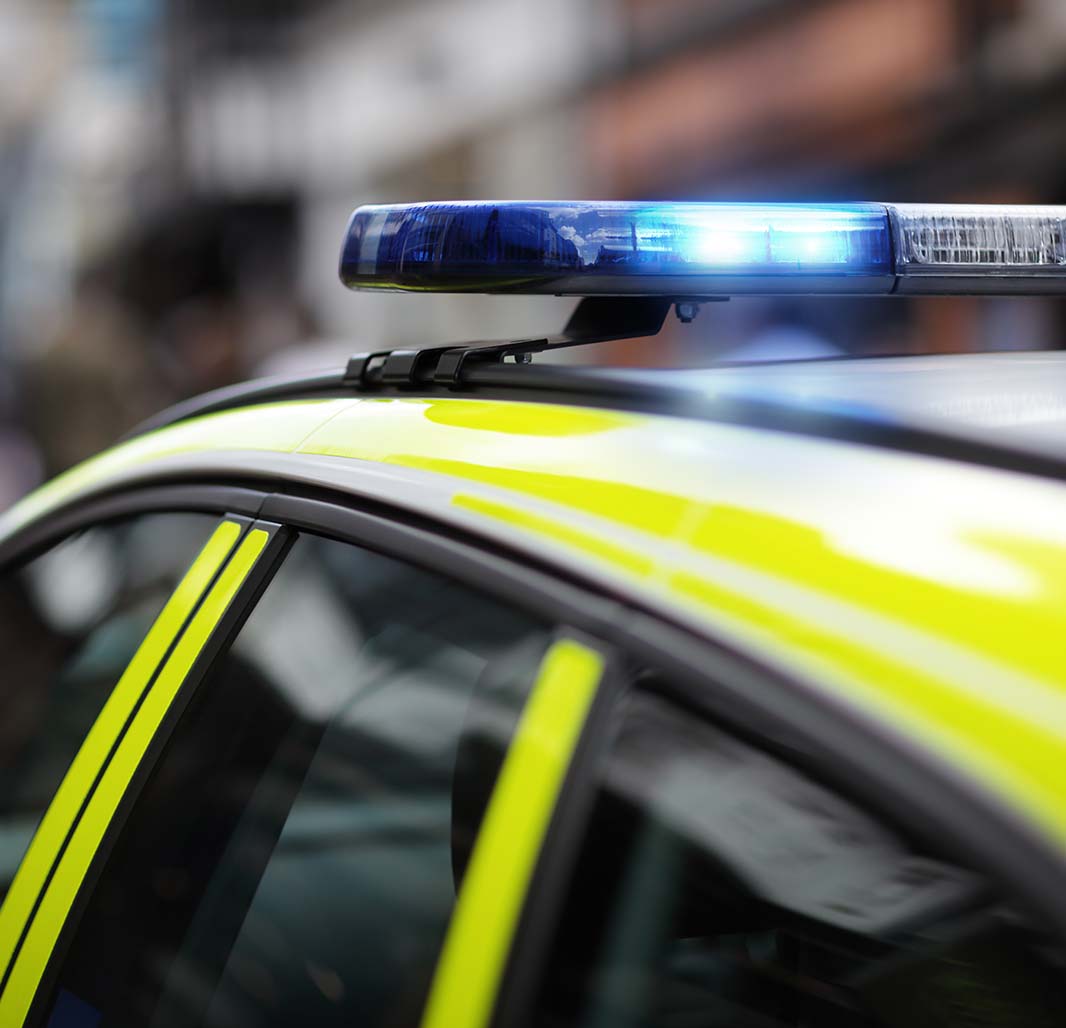 Police siren on top of police car