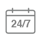 24/7 calendar icon